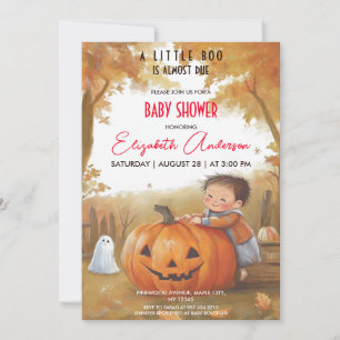 Charming Pumpkin Halloween Baby Shower Invitation
