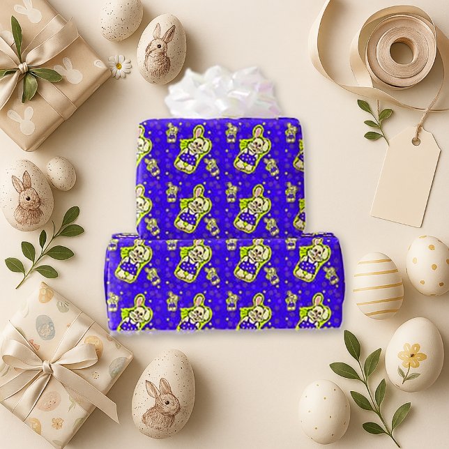 Charming Purple Bunny Easter Wrapping Paper (Creator Uploaded)