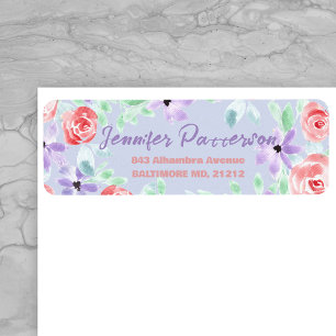 Charming Purple Lavender Red Return Address Label