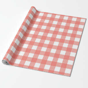Charming Red and White Gingham Design Wrapping Paper