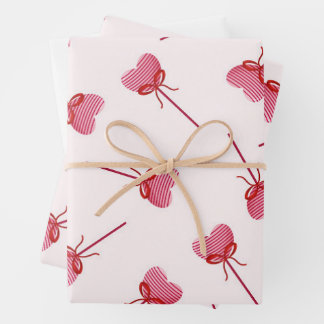  Charming Red Bow Pattern  Wrapping Paper Sheet