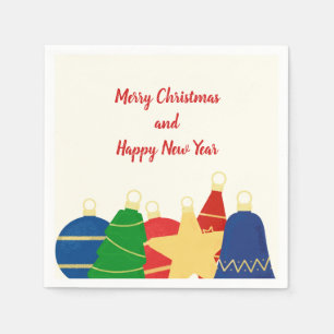 Charming retro Christmas ornaments Napkin