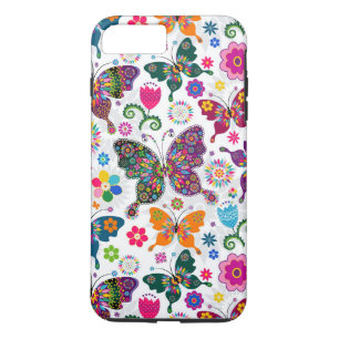 Charming Retro Flowers And Butterflies Pattern iPhone 8 Plus/7 Plus Case