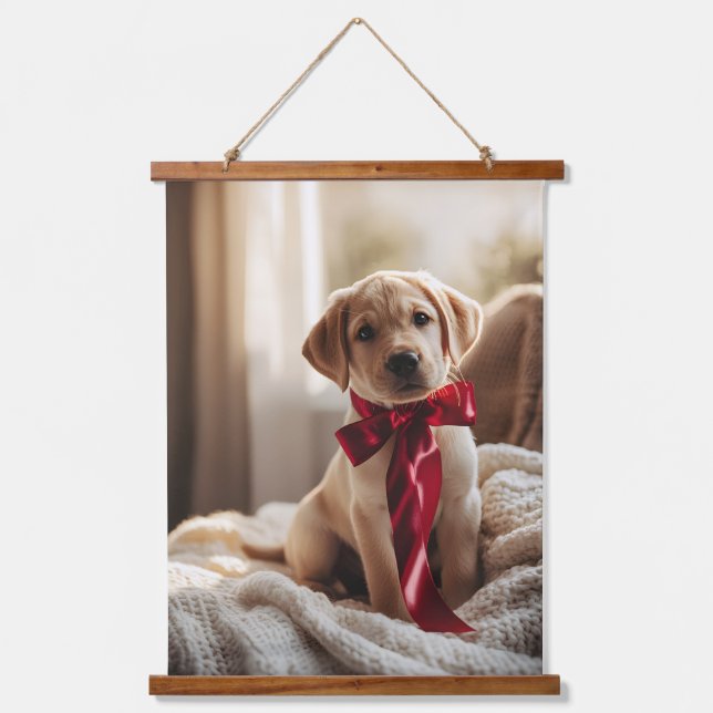 Charming Ribbon Labrador Wall Tapestry (Front)