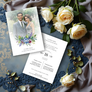 Charming Romantic Floral & Transparency Overlay Invitation