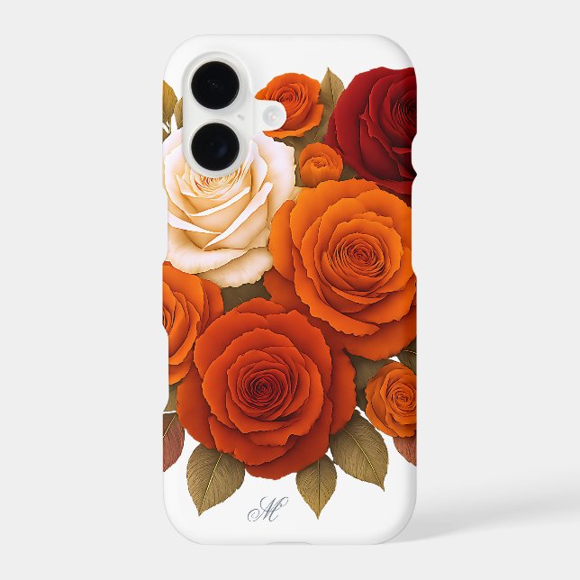 Charming Rose Bouquet Case with Monogram (Back)