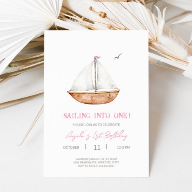 Charming Rustic Sailboat Birthday Party Invitation (Creator Uploaded)