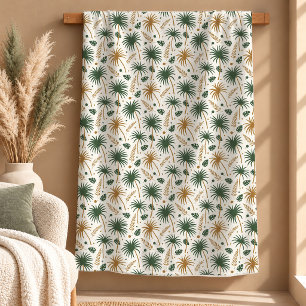 Charming Sage Green Tropical Blanket