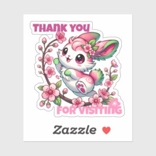 Charming Sakura Blossoms Thank you Sticker