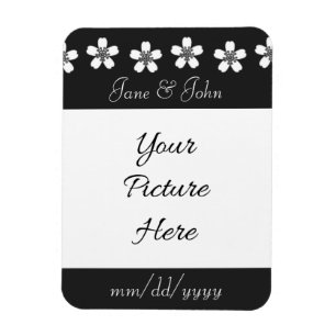 Charming Sakura in Black Save-the-Date Magnet