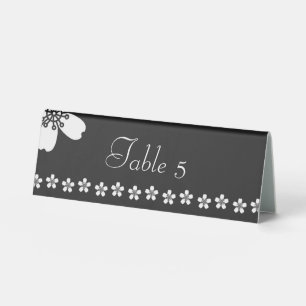 Charming Sakura in Black Table Tent Sign