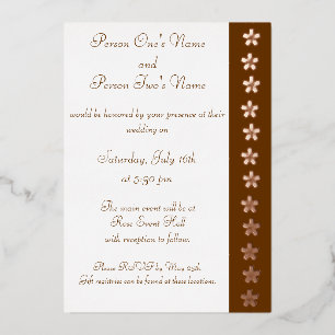 Charming Sakura in Chocolate Foil Invitation