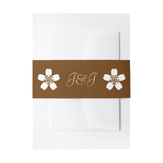 Charming Sakura in Chocolate Invitation Belly Band