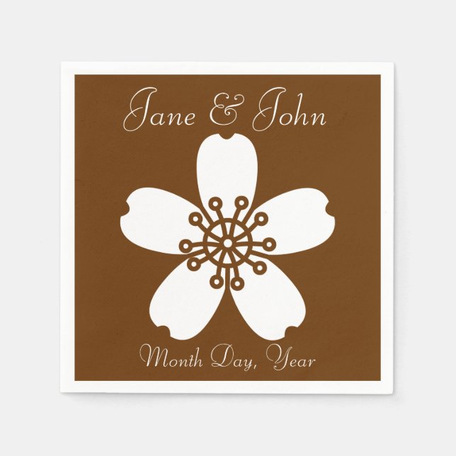 Charming Sakura in Chocolate Napkins (Front)