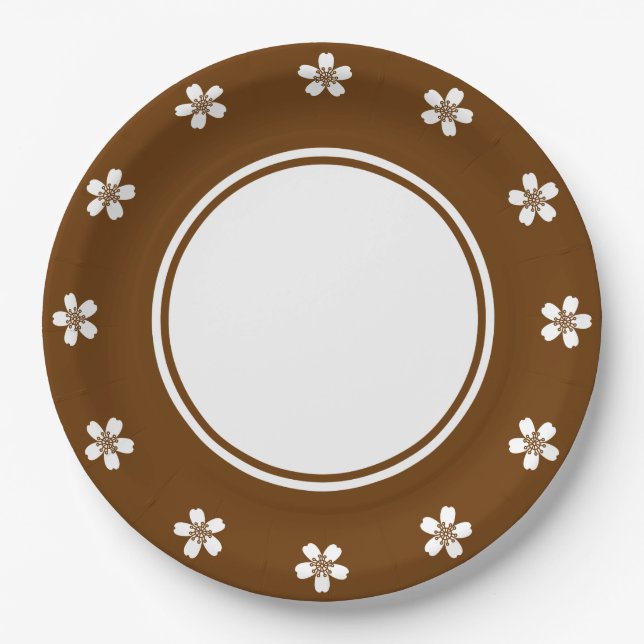 Charming Sakura in Chocolate Paper Plate (Front)
