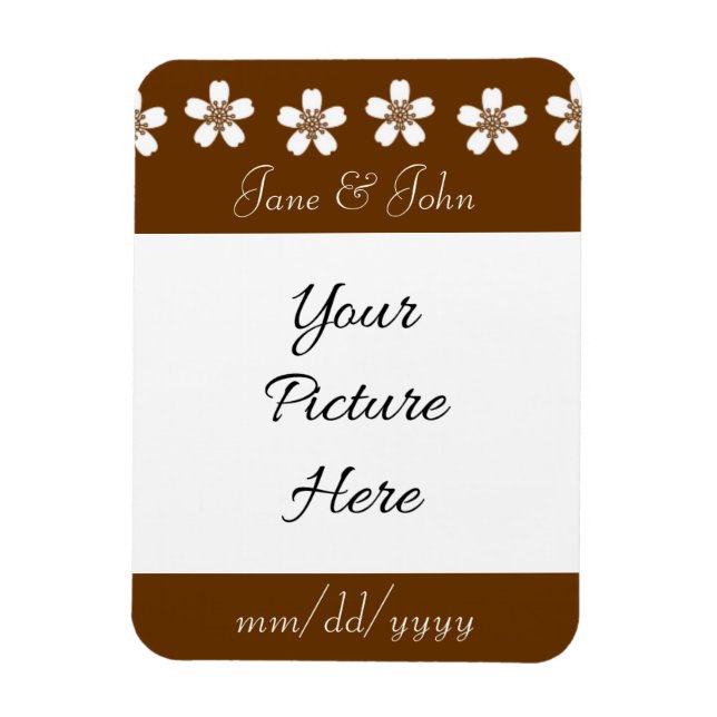 Charming Sakura in Chocolate Save-the-Date Magnet (Vertical)