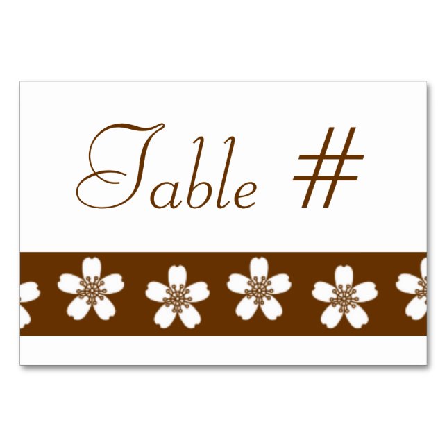 Charming Sakura in Chocolate Table Card (Front)