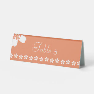 Charming Sakura in Coral Table Tent Sign