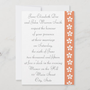 Charming Sakura in Coral Wedding Invitation
