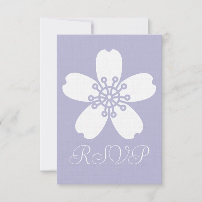 Charming Sakura in Lavender RSVP Card (Front)