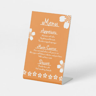 Charming Sakura in Orange Pedestal Sign