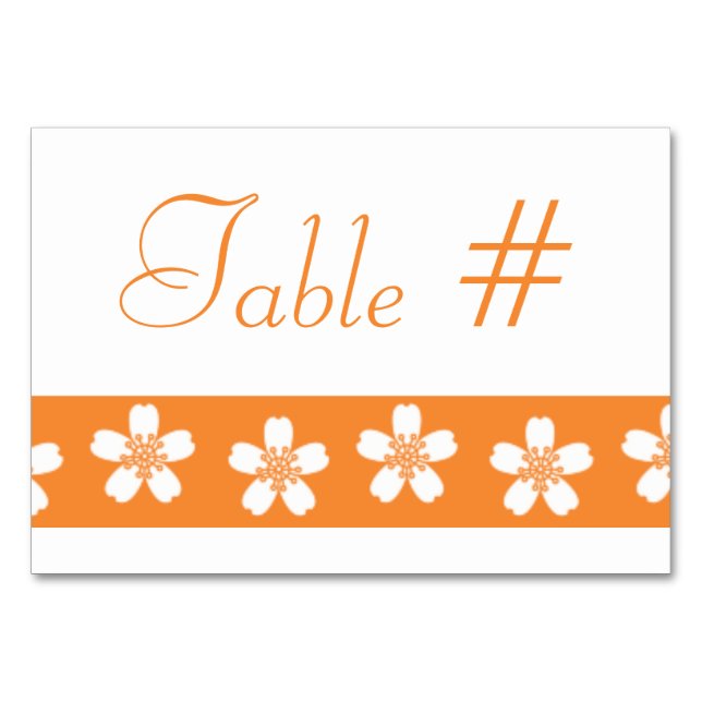 Charming Sakura in Orange Table Card (Front)