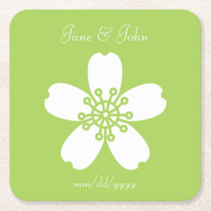 Charming Sakura in Peridot Paper Coaster