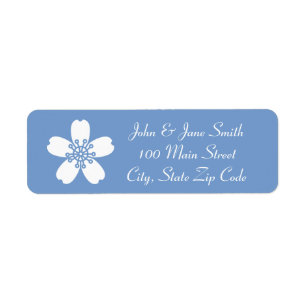 Charming Sakura in Periwinkle Return Address Label