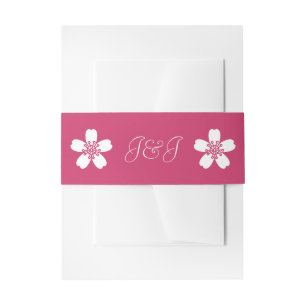 Charming Sakura in Raspberry Invitation Belly Band