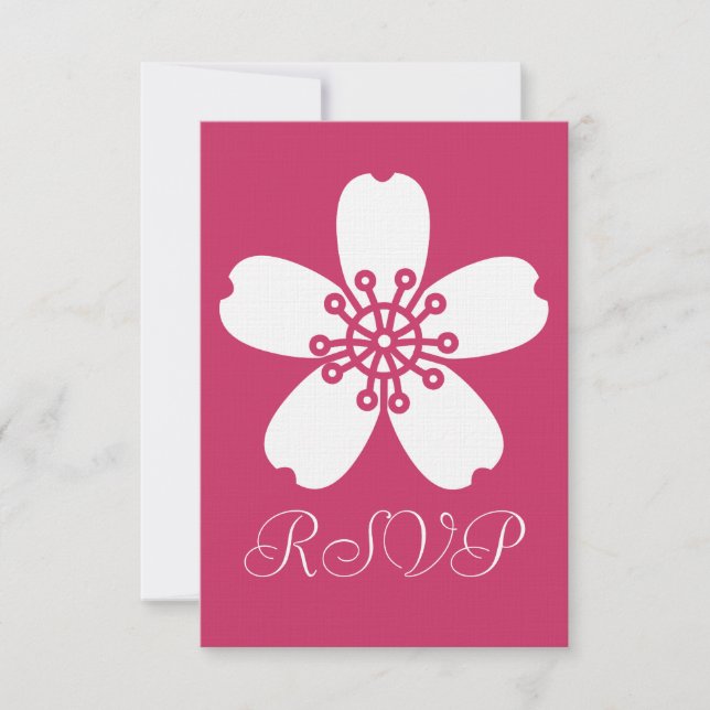 Charming Sakura in Raspberry RSVP Card (Front)