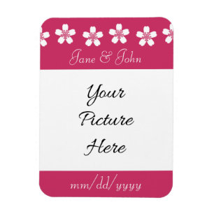 Charming Sakura in Raspberry Save-the-Date Magnet