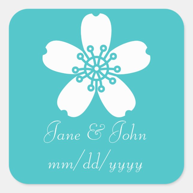 Charming Sakura in Turquoise Sticker (Front)