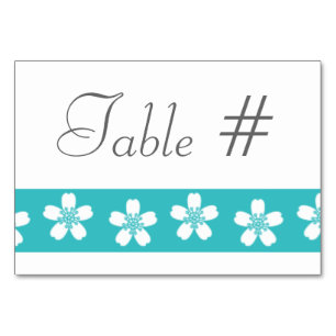 Charming Sakura in Turquoise Table Card
