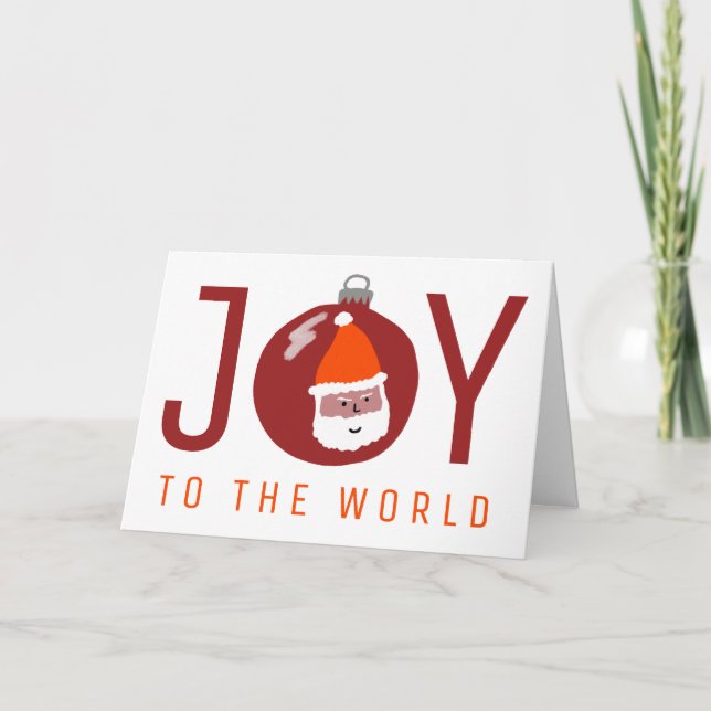 Charming Santa Christmas Ornament Xmas Holiday Card (Front)