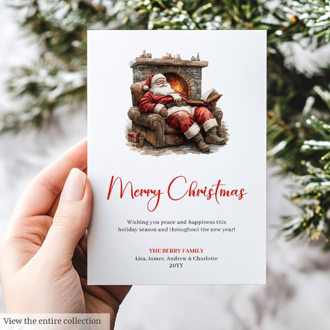 Charming Santa Claus Custom Editable Holiday Card (Charming Santa Claus Custom Editable Holiday Greeting)