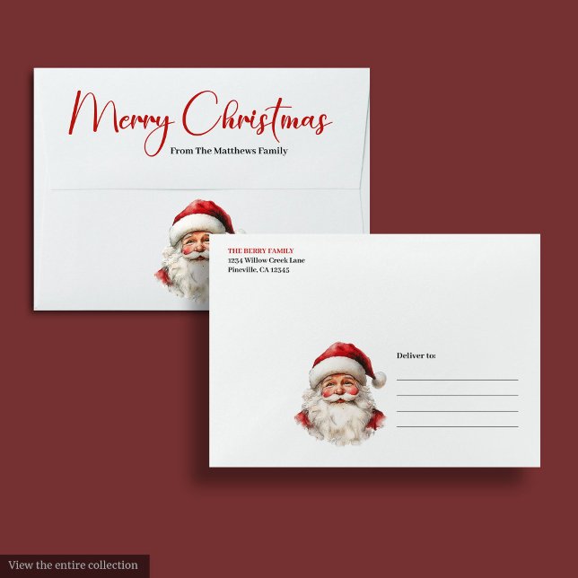Charming Santa Claus Stylish Watercolor Envelope (Charming Santa Claus Stylish Watercolor Envelope)