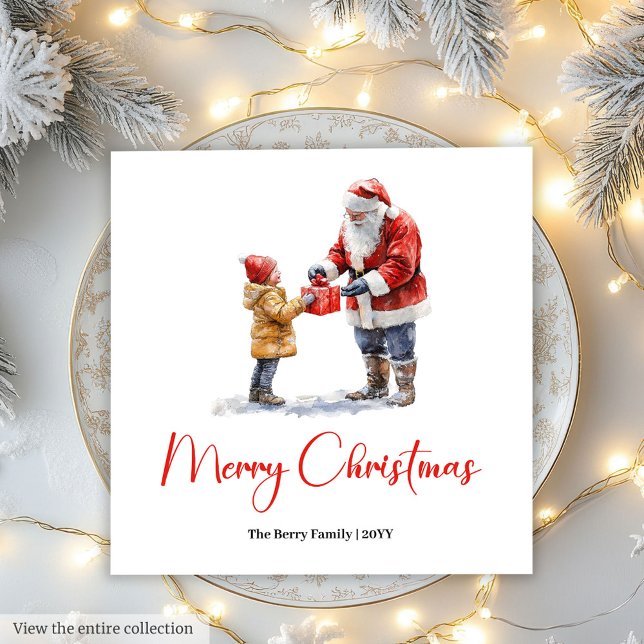 Charming Santa Claus Traditional Festive Dinner  Napkin (Charming Santa Claus Traditional Festive Dinner Napkin)