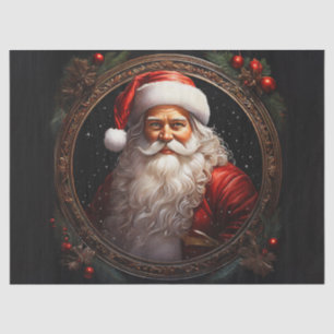 Charming Santa in Antique Frame Decoupage Craft Pa Tissue Paper
