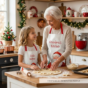 Charming Santa Mrs Claus Gnome Christmas TMF26 Apron