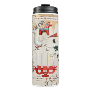 Charming Scandinavian Folk Christmas Thermal Tumbler