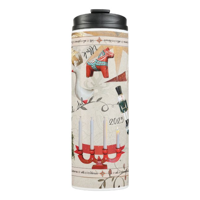 Charming Scandinavian Folk Christmas Thermal Tumbler (Front)