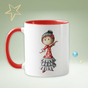 Charming Sevillana Flamenco Spanish Dancer Mug