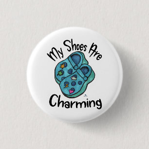 Charming Shoes Collectable Cartoon Goofy Saying 3 Cm Round Badge