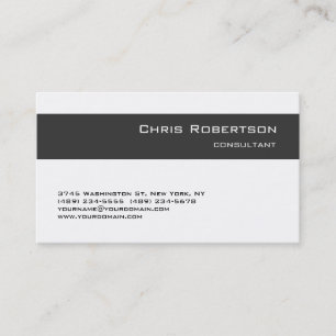 Charming Simple Grey White Stripe Business Card