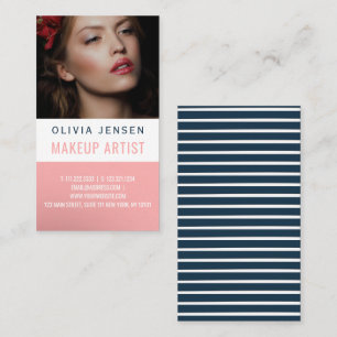 Charming Simple Retro Makeup Artist Photo Business Card