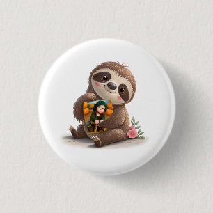 Charming Sloth 3 Cm Round Badge