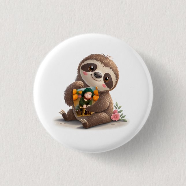 Charming Sloth 3 Cm Round Badge (Front)