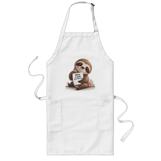 Charming Sloth Long Apron (Front)