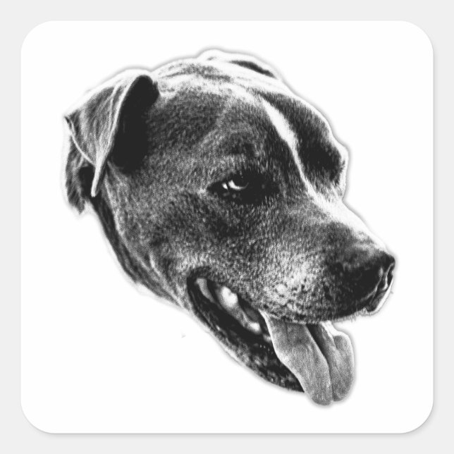 Charming Smile Pitbull Mix Art Sticker (Front)