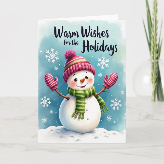 Charming Snowman Christmas Card (Front)